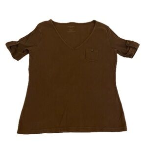 Old Navy Women’s Large Brown Short Sleeve Shirt with Chest Pocket